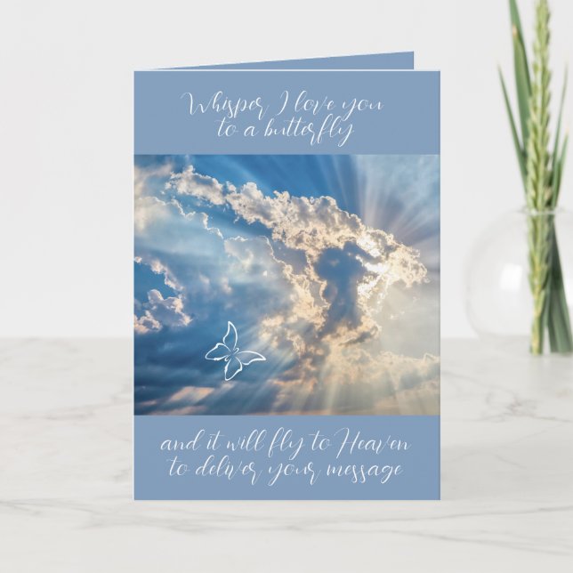 Tarjeta Susurro que te amo a una simpatía por la mariposa (Anverso)