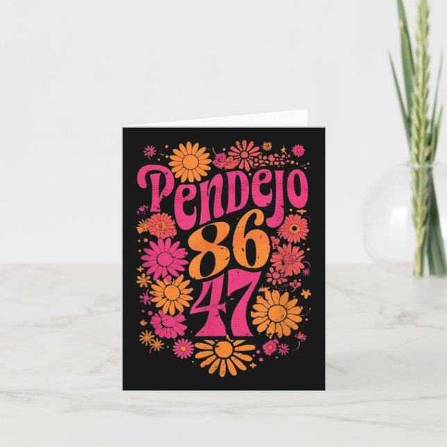 Tarjeta Sutil Groovy Retro Pendejo Floral Anti-trump 8647 (Anverso)