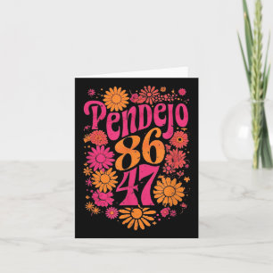 Tarjeta Sutil Groovy Retro Pendejo Floral Anti-trump 8647
