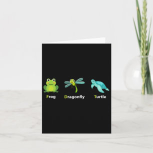 Tarjeta Sutil Humor Político Frog Dragonfly Turtle Shirt