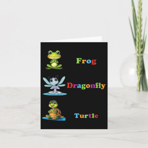 Tarjeta Sutil Humor Político Rana Dragonfly Turtle Yoga
