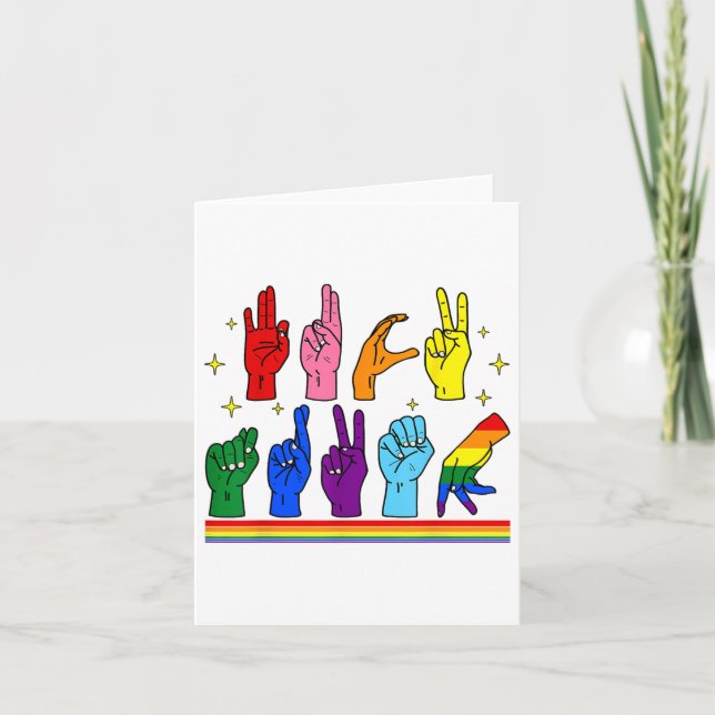 Tarjeta Sutil Lenguaje de Rótulo Asl Anti-Trump+ Resista (Anverso)