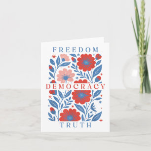 Tarjeta Sutil Libertad Democracia Verdad Boho Floral 4 De