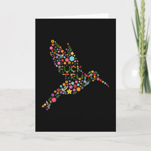 Tarjeta Sutil mensaje oculto anti Trump floral colibrí