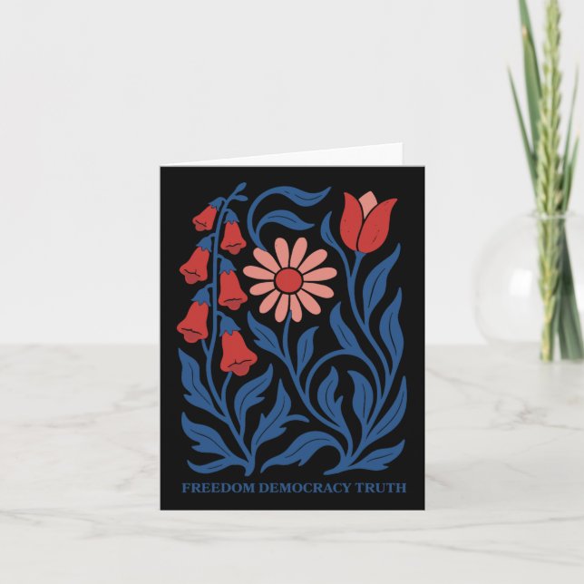 Tarjeta Sutil resistencia Trump Foxglove Daisy Tulip Flowe (Anverso)