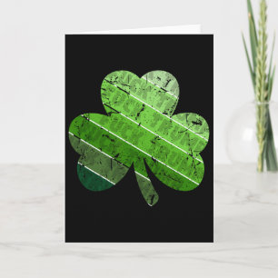 Tarjeta Sutil trébol verde del día de San Patricio anti Tr