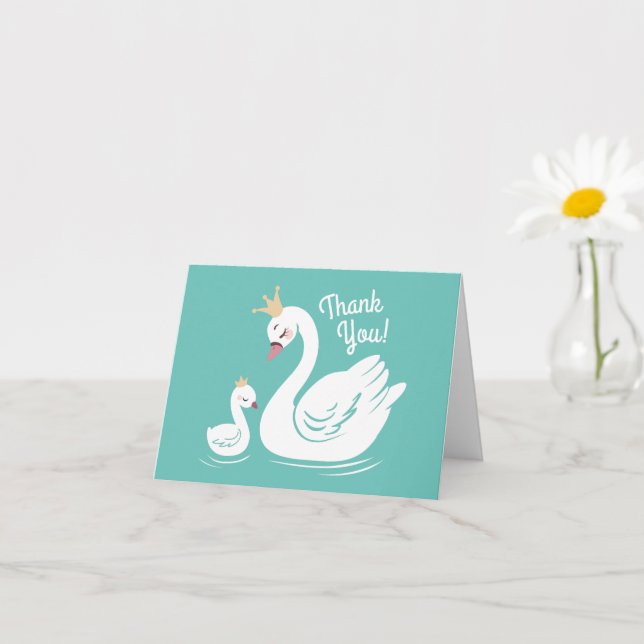 Tarjeta Swan 1er cumpleaños Fiesta Baby Shower (Planta pequeña)