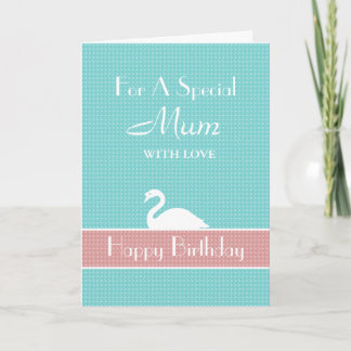 Tarjeta Swan Happy Birday Card - Azul