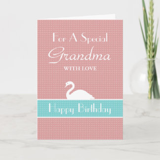 Tarjeta Swan Happy Birday Card - Rosa