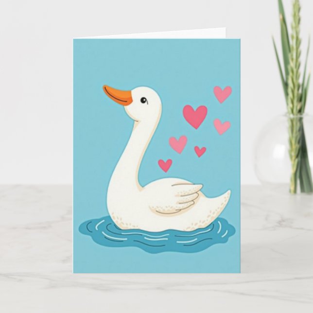 Tarjeta Swan Hearts Lovely Art Card (Anverso)