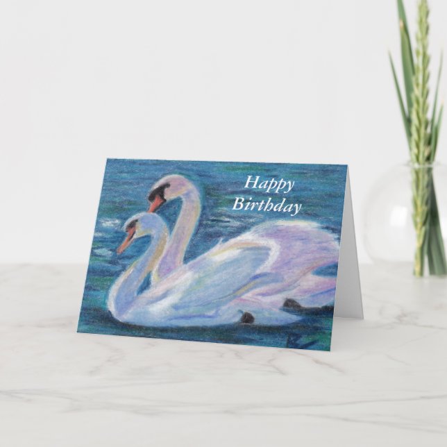 Tarjeta Swan Lake aceo Birthday Card (Anverso)