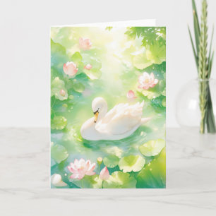 Tarjeta Swan Lotus Pond