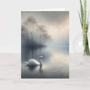 Tarjeta Swan On Misty Lake Sympathy Gracias