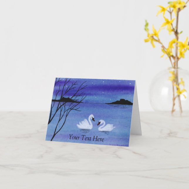 Tarjeta Swans (flor amarilla)