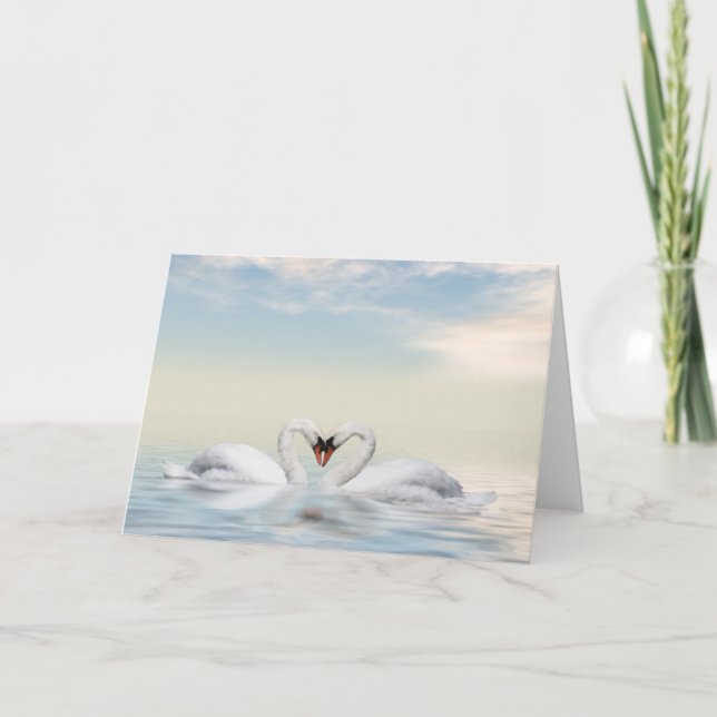 Tarjeta Swans amorosos (Anverso)