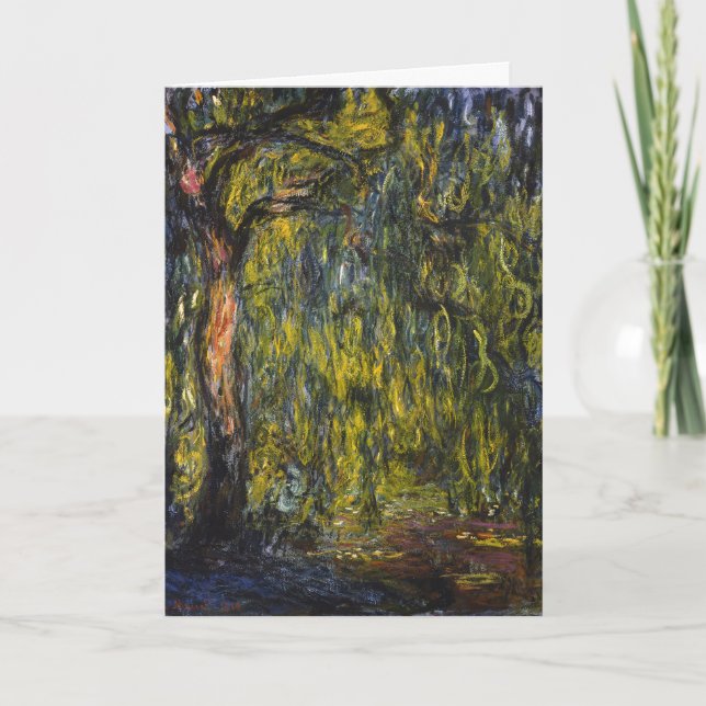 Tarjeta Sweeping Willow by Claude Monet, Classic Artwork (Anverso)