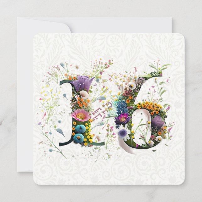 Tarjeta Sweet 16 Happy Birthday Wildflowers Text (Anverso)