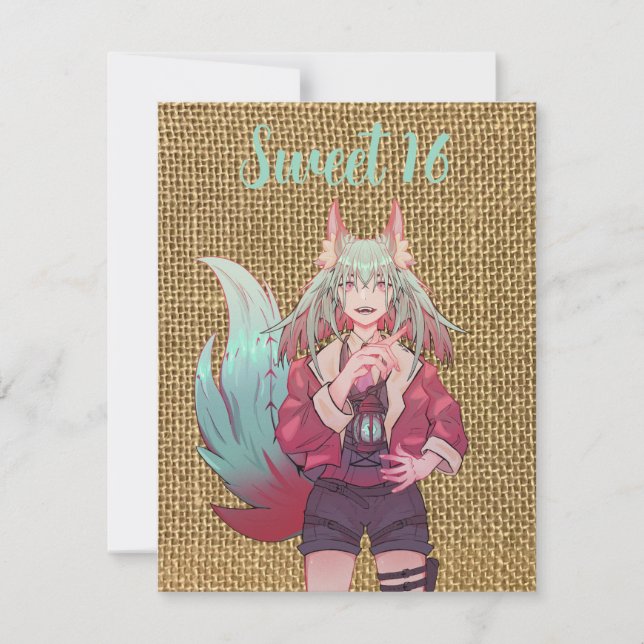 Tarjeta Sweet 16 VTuber Anime (Anverso)