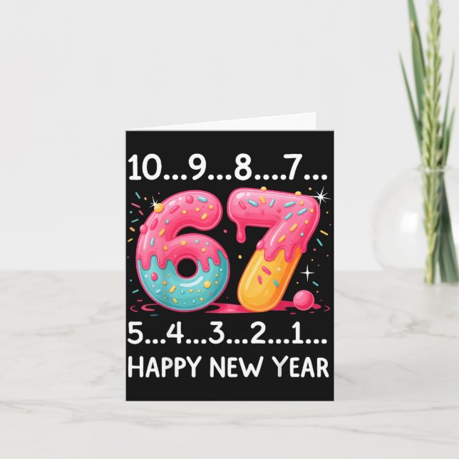Tarjeta Sweet 67 New Year Countdown 2026 Funny Happy New Y (Anverso)