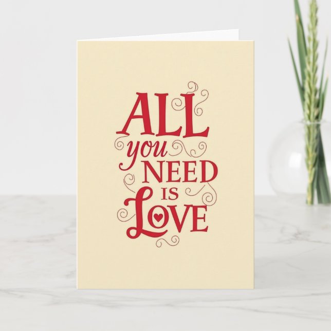 Tarjeta Sweet All You Need Is Love Card (Anverso)