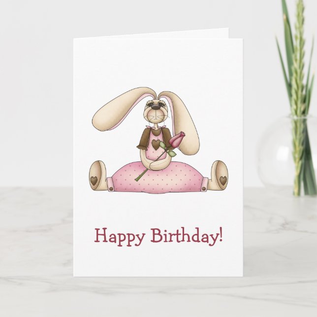 Tarjeta Sweet Bunnies · Bunny & Rose (Anverso)