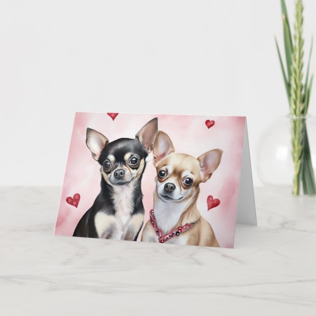 Tarjeta Sweet Chihuahua Couple (Anverso)