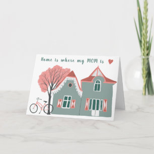 Tarjeta Sweet Cute House Mom Handmade PERSONALIZADO Día de