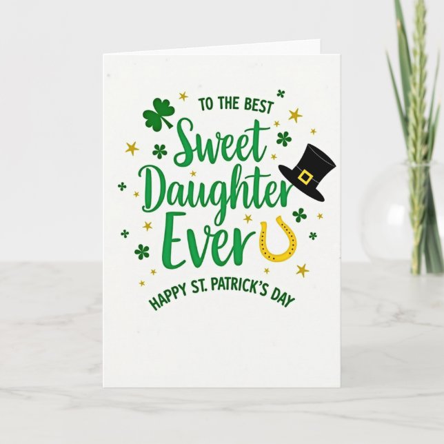 Tarjeta Sweet Daughter Happy St Patricks Card (Anverso)