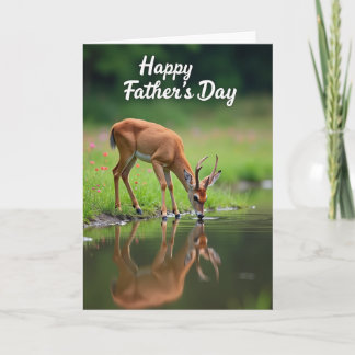 Tarjeta Sweet Fathers Day Deer Pond Card
