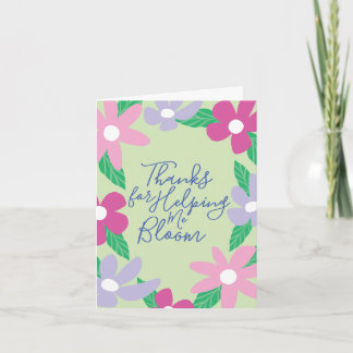 Tarjeta Sweet Floral Teacher Appreciation Greeting Card