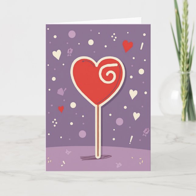Tarjeta Sweet Heart Lollipop Card (Anverso)
