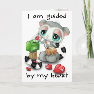 Tarjeta Sweet lemur posting love letters - Guided by heart