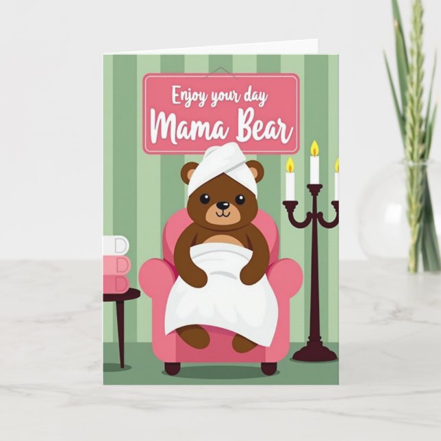 Tarjeta Sweet Mothers Day Bear Spa Card (Anverso)