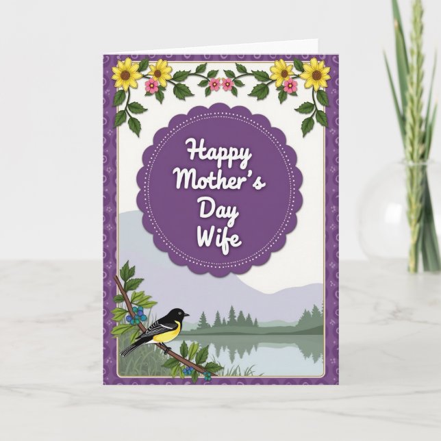 Tarjeta Sweet Mothers Day Lake Bird Card (Anverso)