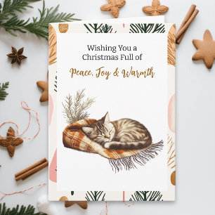 Tarjeta Sweet Napping Kitten   Navidades personalizados