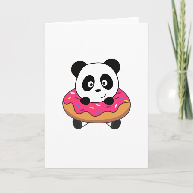 Tarjeta Sweet Panda Bear Pandas Donut Streusel (Anverso)