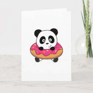 Tarjeta Sweet Panda Bear Pandas Donut Streusel