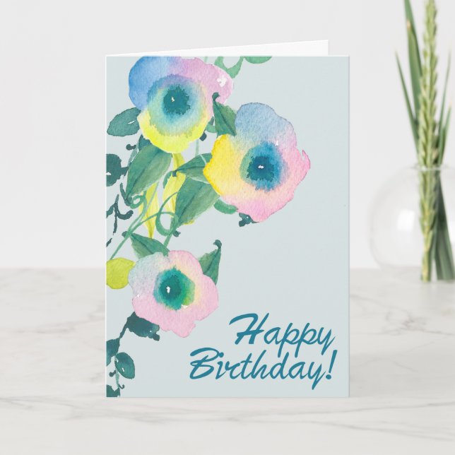 Tarjeta Sweet Pea Floral Birthday (Anverso)