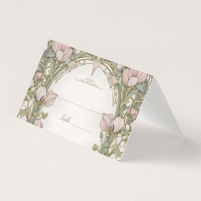 Tarjeta Sweet Peas Name Card Template (Anverso)