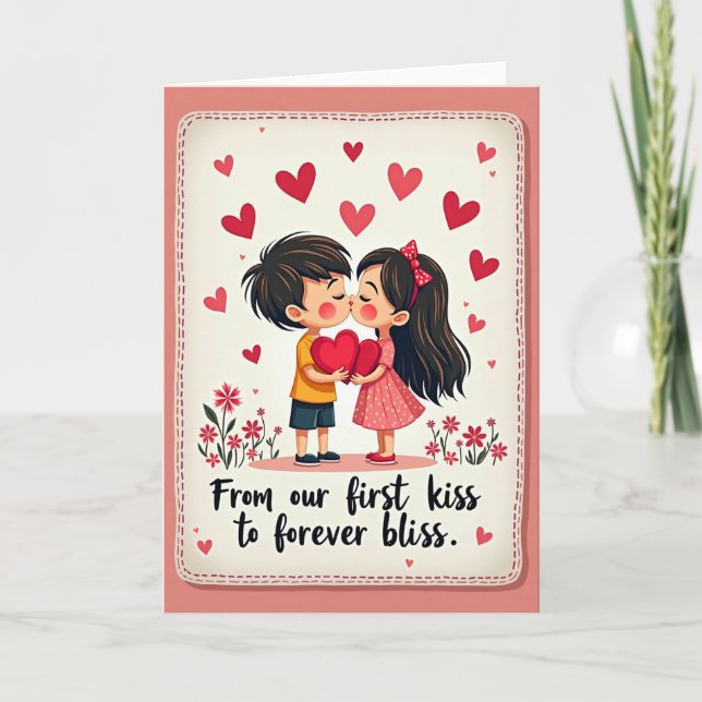 Tarjeta Sweet Valentines Day Kiss Card (Anverso)