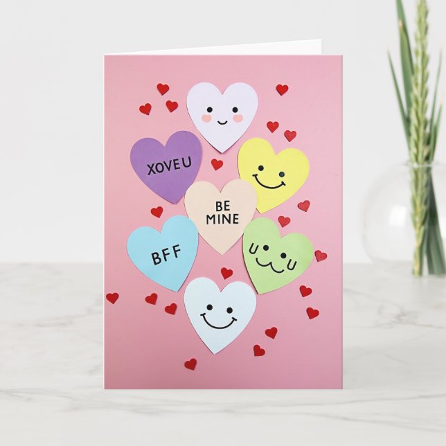 Tarjeta Sweetheart Conversation Hearts Card (Anverso)
