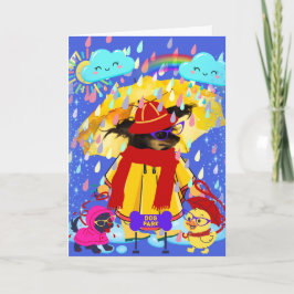 Tarjeta Sweetheart Walks In The Rain Greeting Card