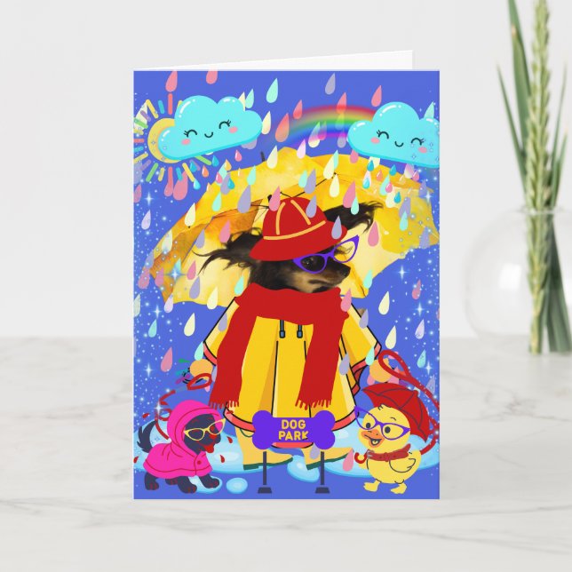 Tarjeta Sweetheart Walks In The Rain Greeting Card (Anverso)
