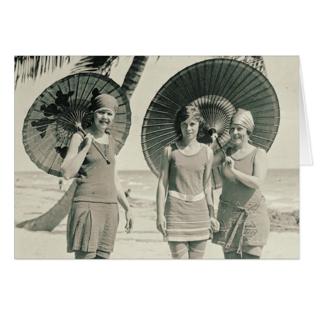 Tarjeta Swimwear 1915 de moda (Anverso (Horizontal))