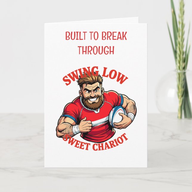 Tarjeta Swing Low Power Run Cartoon Rugby Charge (Anverso)