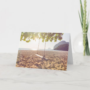 Tarjeta Swing on the Beach at Sunset
