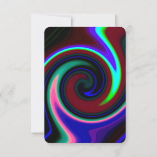 Tarjeta Swirl Retro Neon