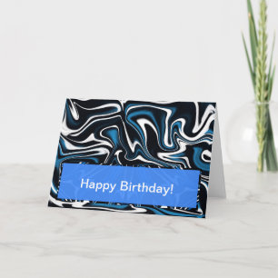Tarjeta Swirls azul, negro y blanco