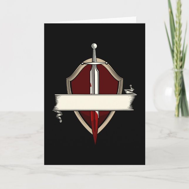 Tarjeta Sword Banner Coat Of Arms Media Sword Fight (Anverso)