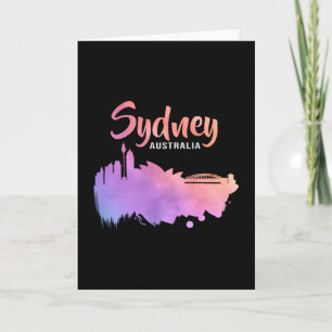 Tarjeta Sydney Australia Ciudad Paisaje Urbano Silueta Reg